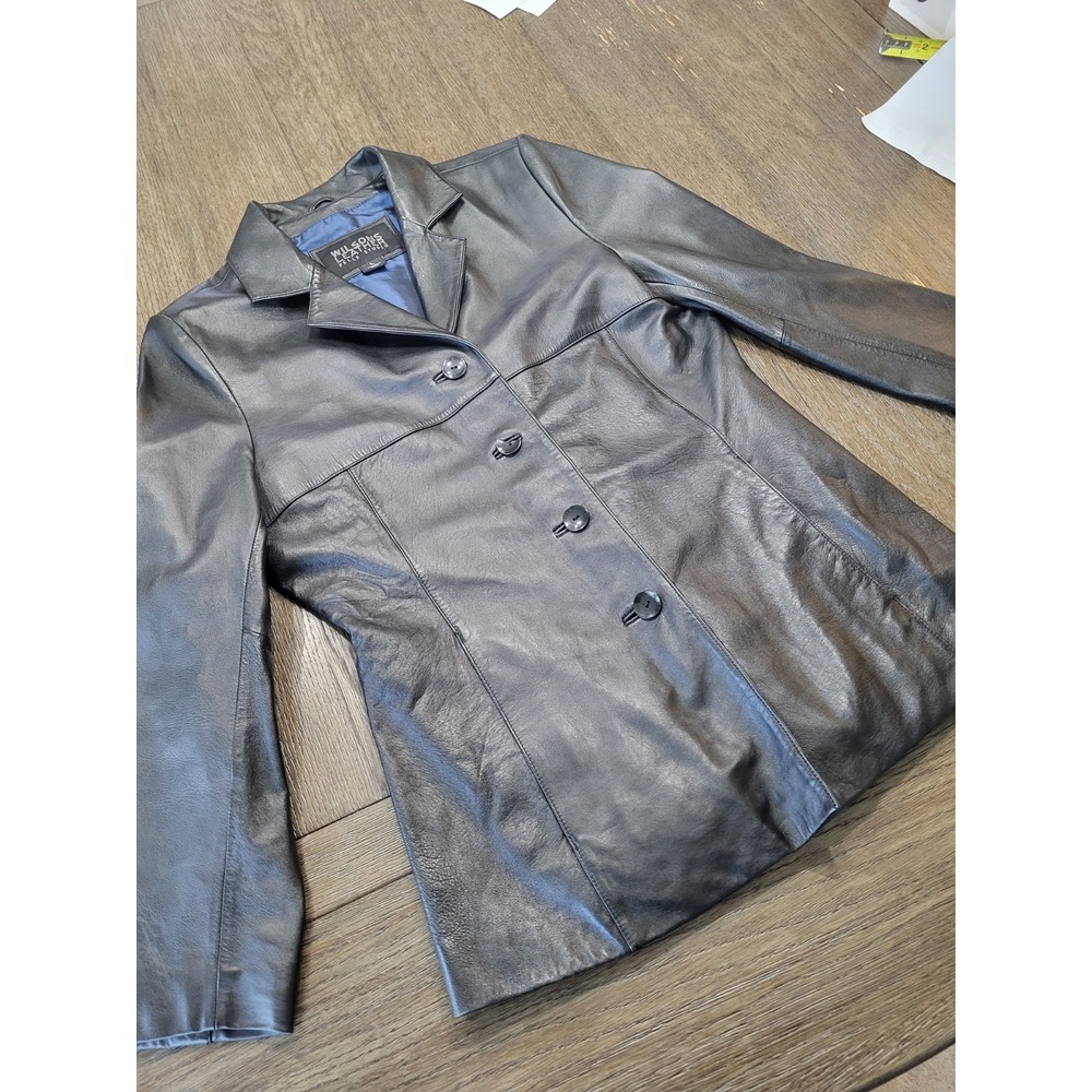 Pelle Studio Wilsons Leather Jacket Black Women's Size Large 4 Button RN #69426